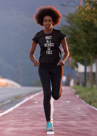 May All Beings Be Free Adult Capsleeve Tee