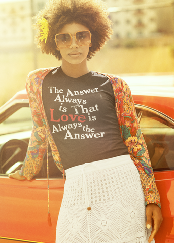 Love Is Always the Answer Adult Capsleeve Tee
