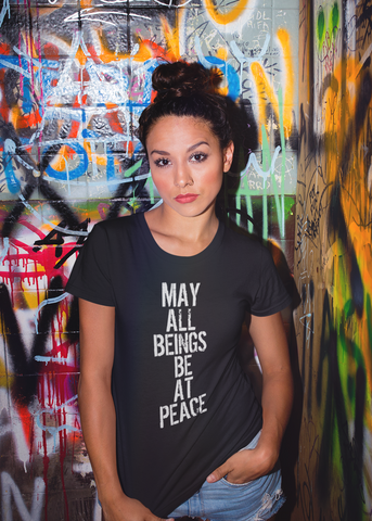 May All Beings Be at Peace Adult Capsleeve Tee