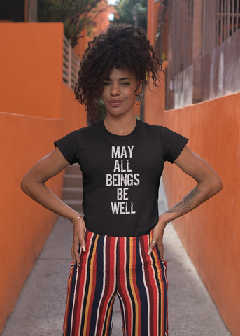 May All Beings Be Well Adult Capsleeve Tee