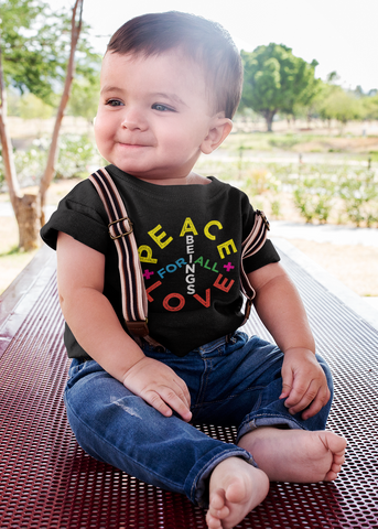 Peace + Love Sign Baby Onesie