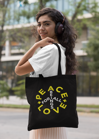 Peace + Love Sign Tote Bag