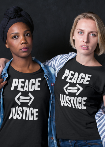 Peace (If And Only If) Justice Adult Capsleeve Tee