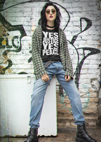 Yes Justice! Yes Peace! Adult Capsleeve Tee